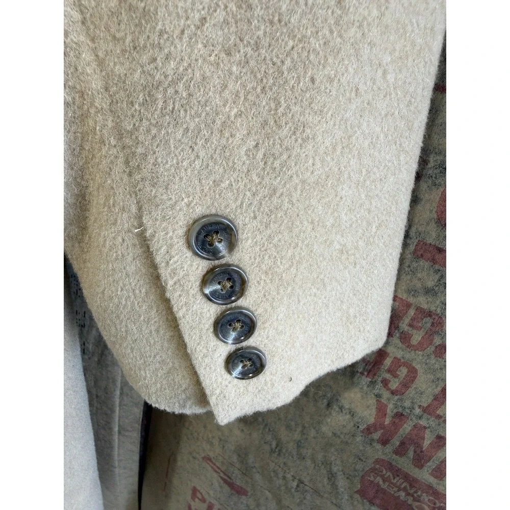Lauren Ralph Lauren‎ Overcoat 100% Camel Hair Beige Size 10 Trench Coat Pea Coat